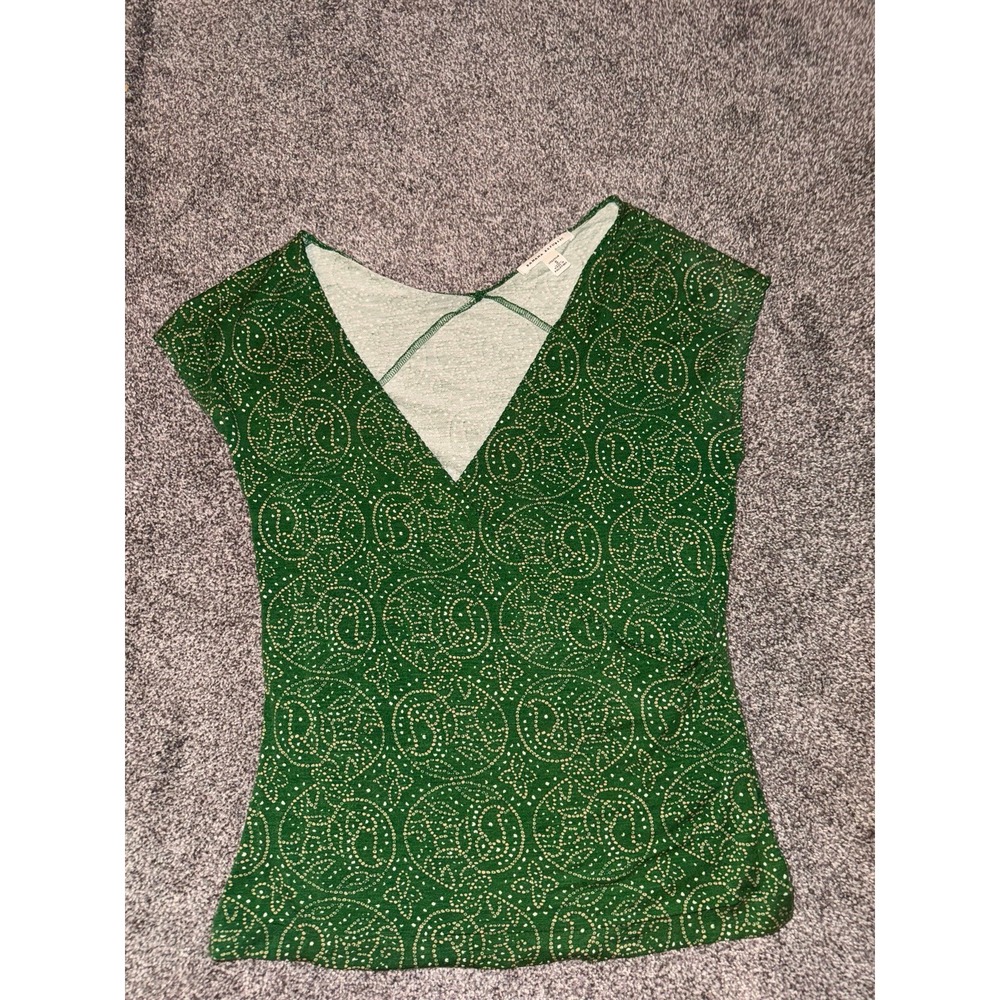 Banana Republic Women's Green V-Neck Top‎